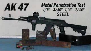 AK47 vs Steel Penetration Test various thicknesses [upl. by Ardnoed501]