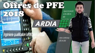 Offres de PFE 2018  ARDIA [upl. by Elledoj]