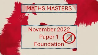 Edexcel Foundation November 2022 Paper 1 NonCalculator  Questions 56 [upl. by Anovad375]