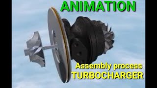 Turbocharger assembly process animation [upl. by Asiluj]