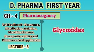 GlycosidePharmacognosyL3CH4DPharm first year [upl. by Dyann405]