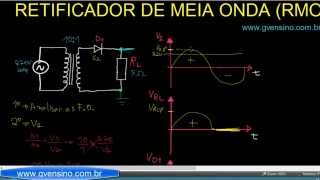 Aula 29  Retificador de Meia Onda Exemplo calculando tudo [upl. by Mungo]