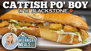 Easy Weeknight Meal Catfish Po boy  Blackstone Griddles [upl. by Mcfarland]