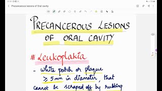 Precursor lesions of Oral Cavity  Pathology  Handwritten notes [upl. by Levan]