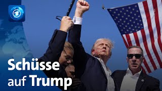 Schüsse auf Trump Attentat auf ExUSPräsident bei Wahlkampf in Pennsylvania [upl. by Cassilda]