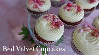 Red Velvet Cupcakes with Cream Cheese Butter Cream Frosting [upl. by Emalee591]