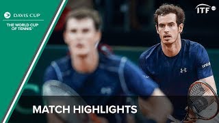 MurrayMurray Great Britain vs DarcisGoffin Belgium  Davis Cup Highlights  ITF [upl. by Williamsen144]