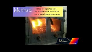 Burning free fire logs using the Multimate MKII paper briquette press [upl. by Prowel]