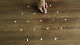 Simple 5x3 dots daily kolam designTraditional kolamsEasy 5x3 daily mugguluEasy and simple rangoli [upl. by Evvie377]