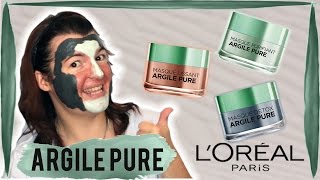 Masque argile pure LOréal  1ères impressions DEMO et TEST REVUE [upl. by Traver]