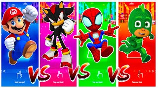 Mario Bros 🆚 Shadow 🆚 Marvels Spidey 🆚 Pj Masks 🎶 Who Is Best sonic memes [upl. by Berthold]