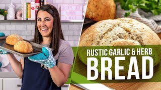 Rustic Garlic Parmesan Herb Bread [upl. by Nytsuj836]