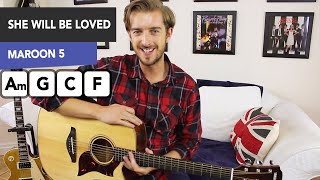 She Will be Loved Guitar Tutorial  Maroon 5  EASY Acoustic Songs [upl. by Kcirded]