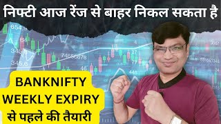 निफ्टी आज RANGE से बाहर निकल सकता है  BANKNIFTY WEEKLY EXPIRY से पहले की तैयारी  BUDGET24 amp FMCG [upl. by Leeanne]