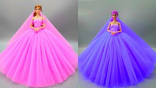 Barbie Doll Makeover Transformation  DIY Miniature Ideas for Barbie  Wig Dress Faceup and More [upl. by Reizarf785]