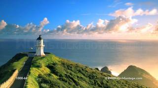 Time lapse of light house with clouds drifitng over horizon  Cape Reinga New Zealand [upl. by Anilef]