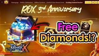 ROX Free Diamonds and more ROX 3nd Anniversary Event Details  King Spade [upl. by Barvick353]