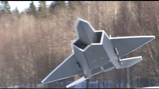 RCPowers design F22 Raptor RC Depron Thrust vectoring first flights 2 [upl. by Adnihc]