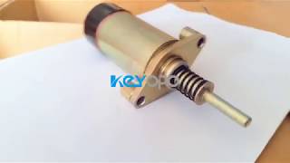 1255773 12V Fuel shutoff solenoid for CAT 3114 3116 3126 Engine at Power Spare Parts [upl. by Nilyahs375]