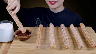 ASMR Churros with Chocolate Eating Sounds [upl. by Aicirtel]