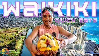 BEST Quick Eats in WAIKIKI  Hawaii Food Tour 2023 [upl. by Anemolif]