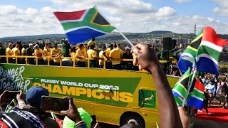 Springboks’ first trophy parade video left tears in the streets [upl. by Atteloc]