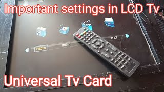 LCD LED Tv Important Settings  Universal Tv Card Settings  LCD LED TV [upl. by Penoyer680]