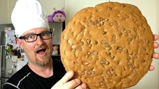 GIANT CHOCOLATE CHIP COOKIE RECIPE [upl. by Ardnassak]