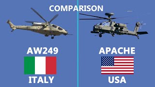 Comparison of USA built Apache and Italies Built AW249 Attack Helicopter [upl. by Rhiamon]