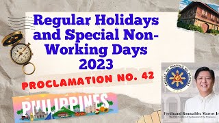 Philippine Holiday and Special NonWorking Days 2023 [upl. by Stock612]