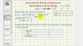 Ex 2 Determine the Intervals for Which a Function is Increasing and Decreasing [upl. by Nilkoorb]