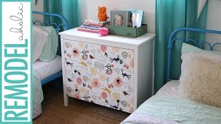 DIY  15 Minute Ikea Dresser Hack  How to Makeover your Dresser using Wallpaper [upl. by Suitangi]