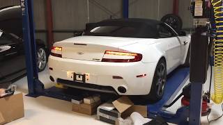 V8 Vantage Exhaust with RSC Tuning Headers amp Hiflow cats [upl. by Erlond28]