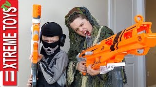 Nerf Battle Black Ops Edition Cole Attacks Ethan with a Nerf Modulus Blaster [upl. by Lertsek]