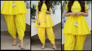 DIY dhoti salwar tutorial  dhoti pant  dhoti salwar cutting and stitching [upl. by Cinelli29]