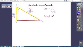 Trouver la mesure dun angle à laide des rapports trigonométriques [upl. by Eeniffar]