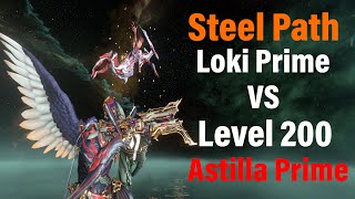 Warframe Steel Path Solo Survival 1 hour  ASTILLA PRIME amp Loki Prime VS LVL 200  Builds Included [upl. by Nilyahs]