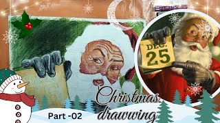 Santa Claus drawing christmasdrawing oilpasteldrawing step by step [upl. by Rebm933]