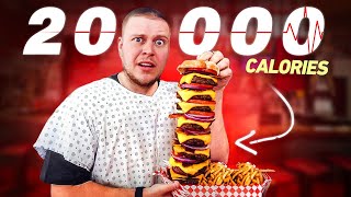 Attempting The 20000 CALORIE BURGER At Heart Attack Grill [upl. by Eldrida]