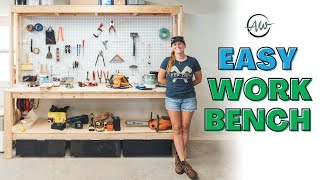 How To Build A Workbench For Your Garage  Easy 2x4 DIY [upl. by Relda814]