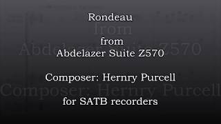 Rondeau Abdelazer Z 570 for SATB recorders ensemble [upl. by Hazelton]