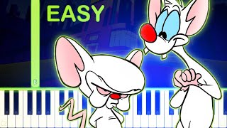 PINKY AND THE BRAIN THEME  EASY Piano Tutorial [upl. by Eniamaj]