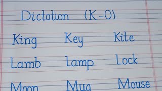 How To Write Dictation Words In English  Dictation Words KO  Improve Your Handwriting [upl. by Nossah]