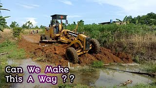 Closing The Swamp To Connect The Road Using A Motor Grader [upl. by Yebot]