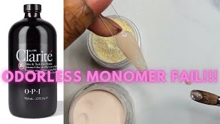 OPI CLARITE ODORLESS MONOMER SYSTEM REVIEW  NAILTOBER DAYS 2126 [upl. by Carce]