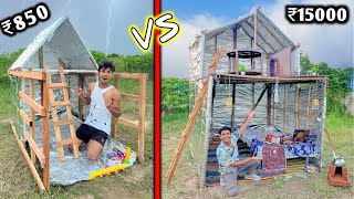 Overnight Survival Challenge  Low budget Aluminium foil House Challenge  850 Vs 15000 🏠 Challenge [upl. by Hedvah]