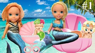 Anna and Elsa Toddlers Merbabies Part 1 Ariel  Mermaids  Toys amp Dolls  Invitation  Elsia Annia [upl. by Edin]