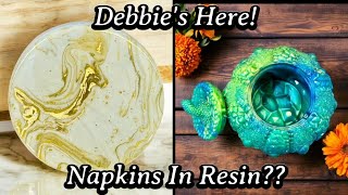 622 Debbie Tackles Napkins In Resin amp Makes A Gorgeous Pumpkin [upl. by Michaeu]