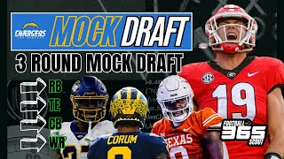 LA Chargers Mock Draft Chargers Draft Blake Corum and Quinyon Mitchell [upl. by Basil361]