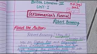 A Grammarians Funeral by Robert Browning  British Literature 3  MA English Semester 2 [upl. by Anigue780]